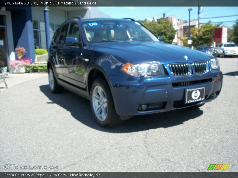 Mystic Blue Metallic / Sand Beige 2006 BMW X3 3.0i