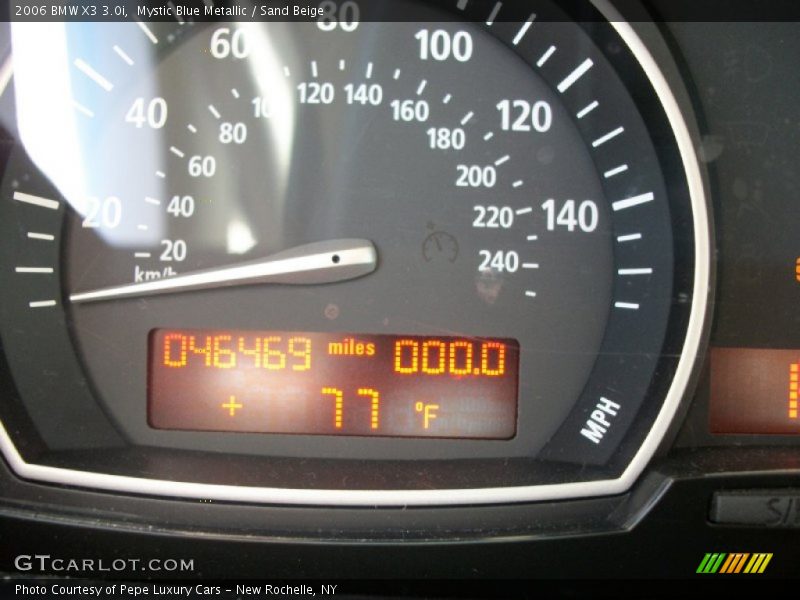 Mystic Blue Metallic / Sand Beige 2006 BMW X3 3.0i
