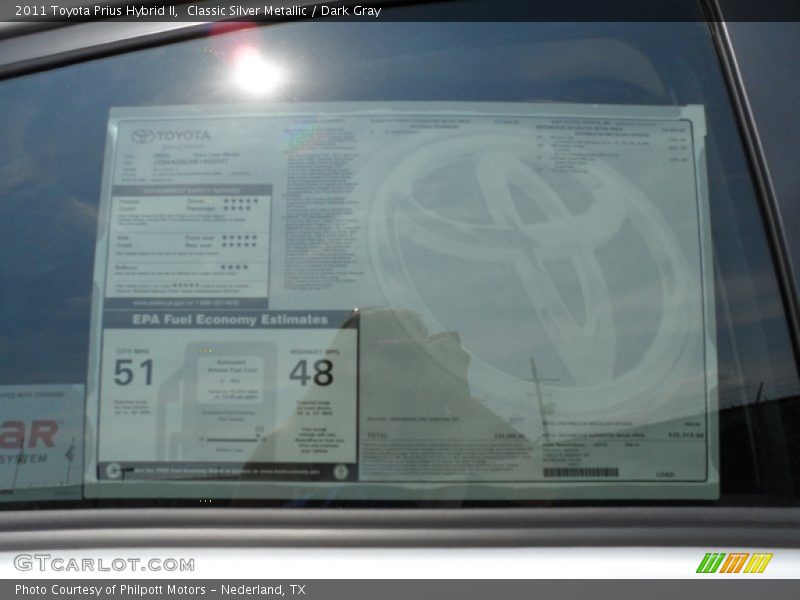 Classic Silver Metallic / Dark Gray 2011 Toyota Prius Hybrid II