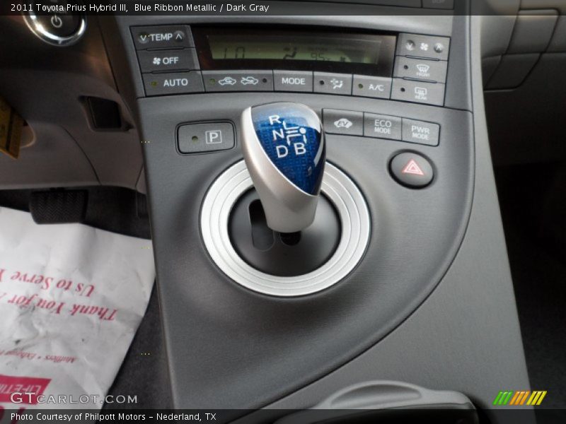 Blue Ribbon Metallic / Dark Gray 2011 Toyota Prius Hybrid III