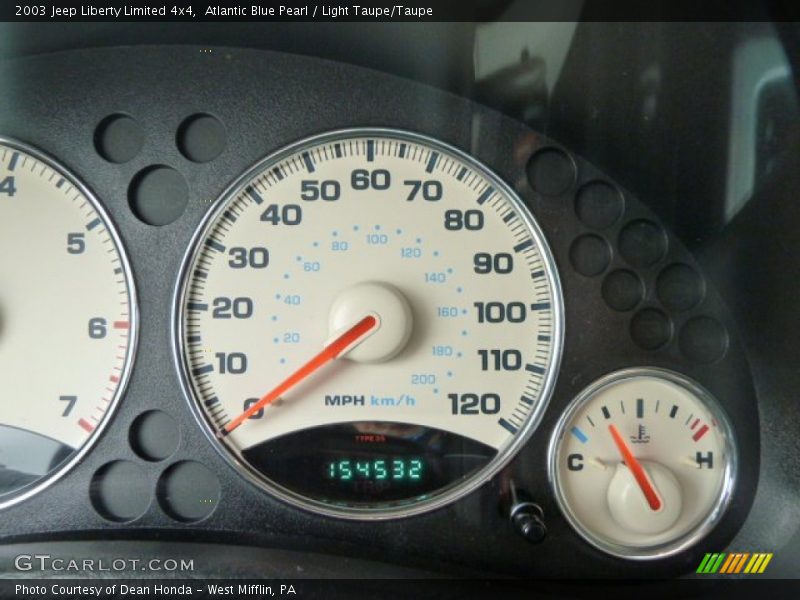 Atlantic Blue Pearl / Light Taupe/Taupe 2003 Jeep Liberty Limited 4x4