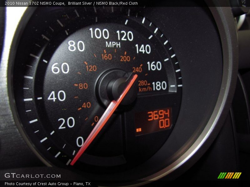 Brilliant Silver / NISMO Black/Red Cloth 2010 Nissan 370Z NISMO Coupe