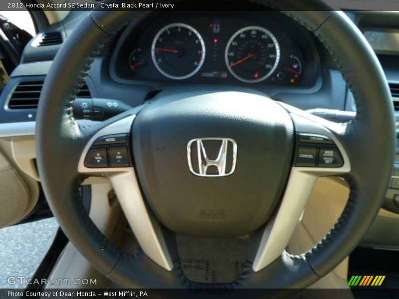 Crystal Black Pearl / Ivory 2012 Honda Accord SE Sedan