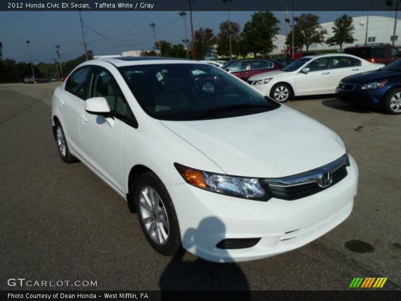 Taffeta White / Gray 2012 Honda Civic EX Sedan