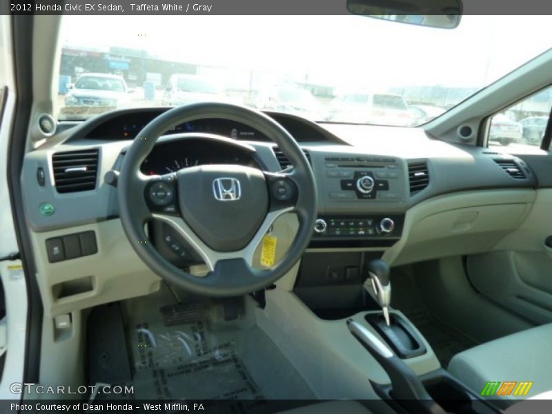 Taffeta White / Gray 2012 Honda Civic EX Sedan