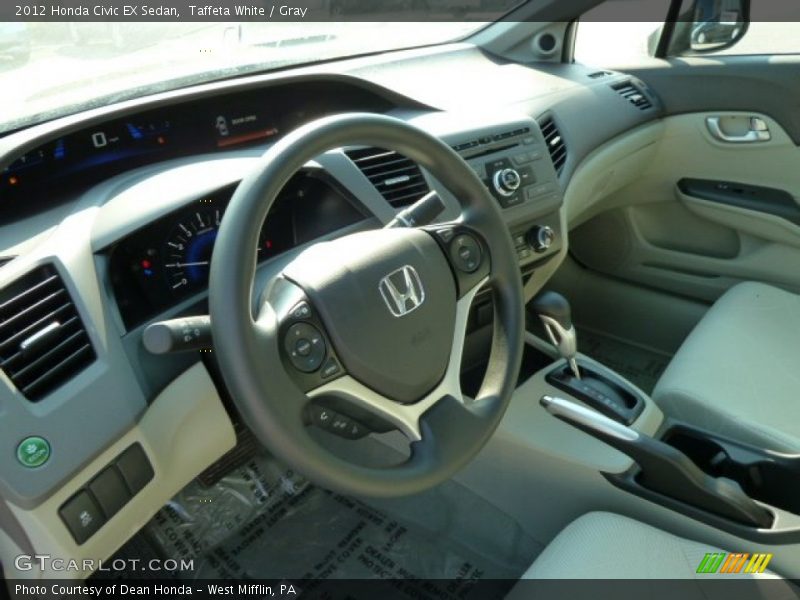 Taffeta White / Gray 2012 Honda Civic EX Sedan