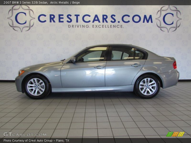 Arctic Metallic / Beige 2007 BMW 3 Series 328i Sedan