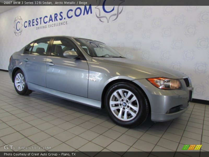 Arctic Metallic / Beige 2007 BMW 3 Series 328i Sedan