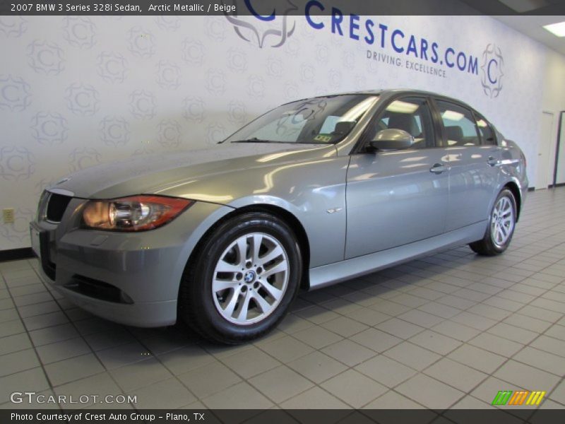 Arctic Metallic / Beige 2007 BMW 3 Series 328i Sedan