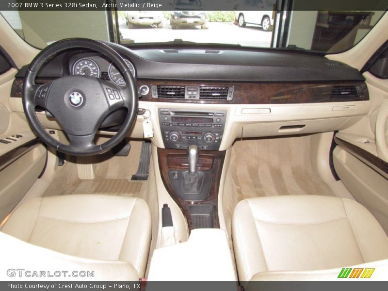 Arctic Metallic / Beige 2007 BMW 3 Series 328i Sedan