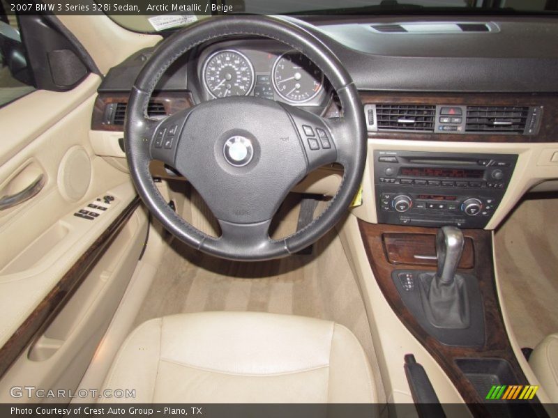 Arctic Metallic / Beige 2007 BMW 3 Series 328i Sedan
