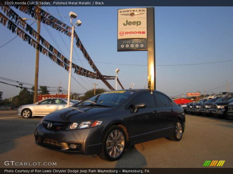 Polished Metal Metallic / Black 2009 Honda Civic Si Sedan