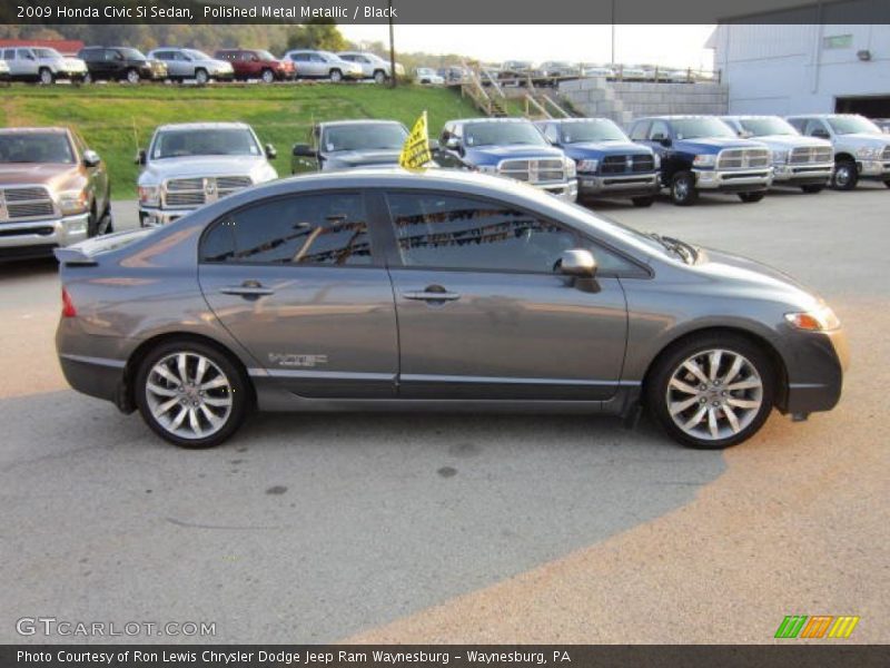 Polished Metal Metallic / Black 2009 Honda Civic Si Sedan