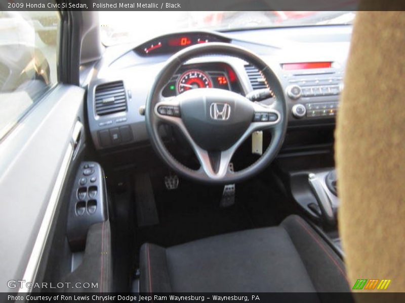 Polished Metal Metallic / Black 2009 Honda Civic Si Sedan
