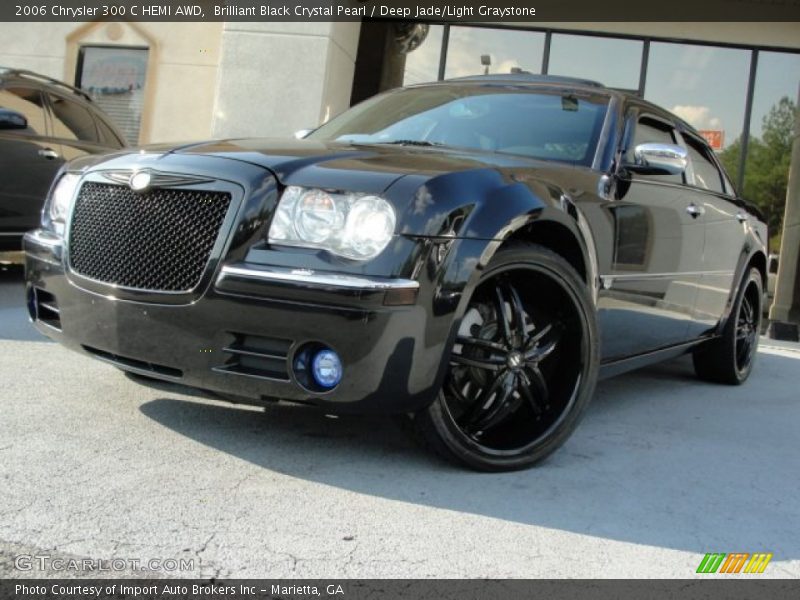 Brilliant Black Crystal Pearl / Deep Jade/Light Graystone 2006 Chrysler 300 C HEMI AWD