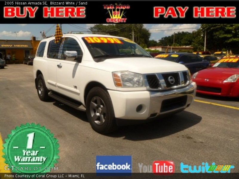 Blizzard White / Sand 2005 Nissan Armada SE