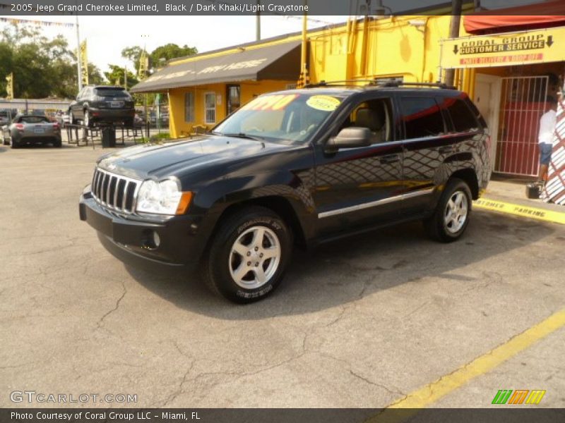 Black / Dark Khaki/Light Graystone 2005 Jeep Grand Cherokee Limited