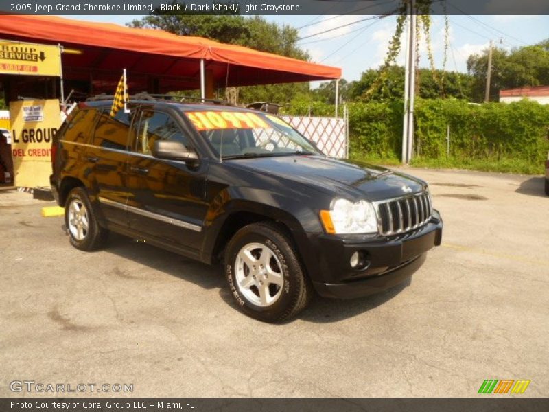 Black / Dark Khaki/Light Graystone 2005 Jeep Grand Cherokee Limited