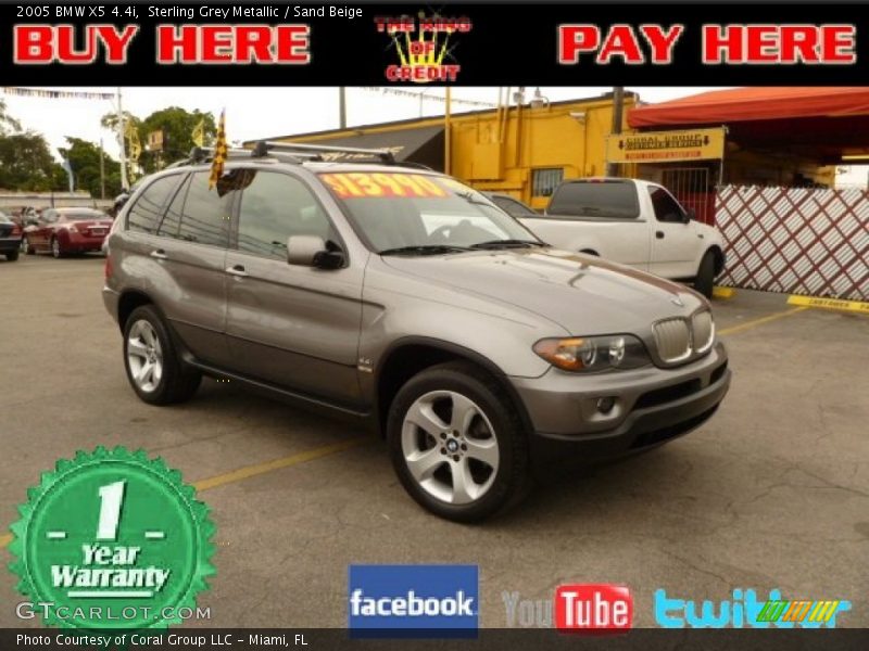 Sterling Grey Metallic / Sand Beige 2005 BMW X5 4.4i