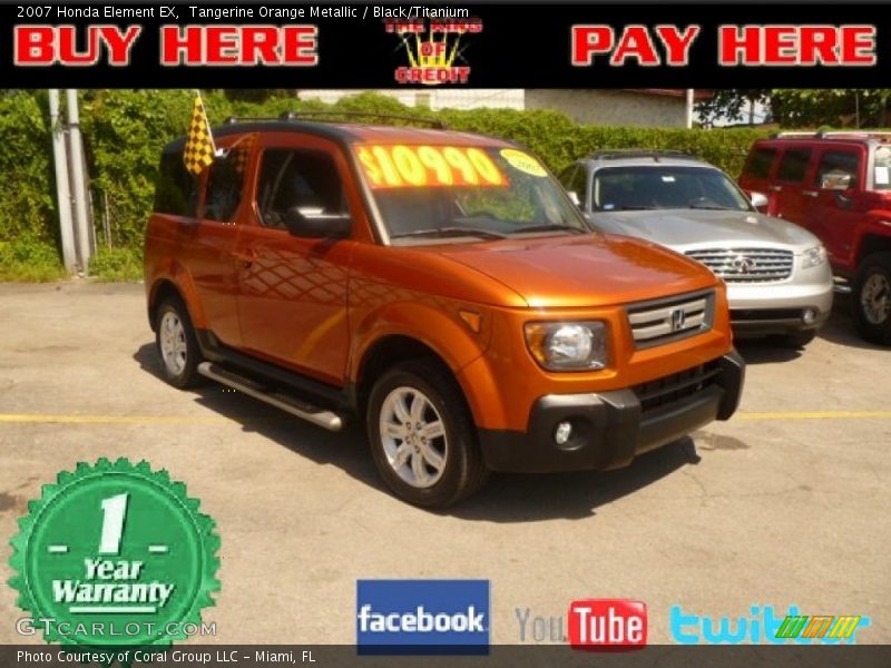Tangerine Orange Metallic / Black/Titanium 2007 Honda Element EX