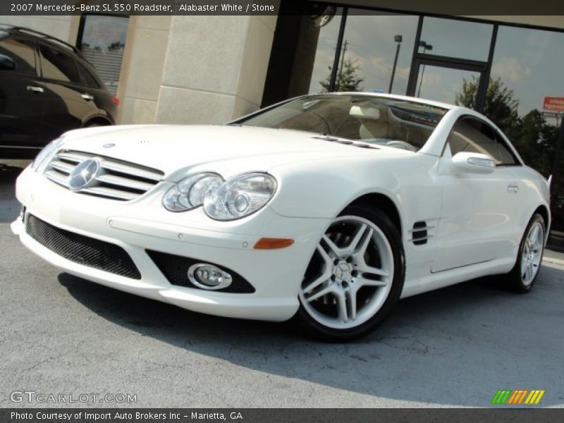 Alabaster White / Stone 2007 Mercedes-Benz SL 550 Roadster