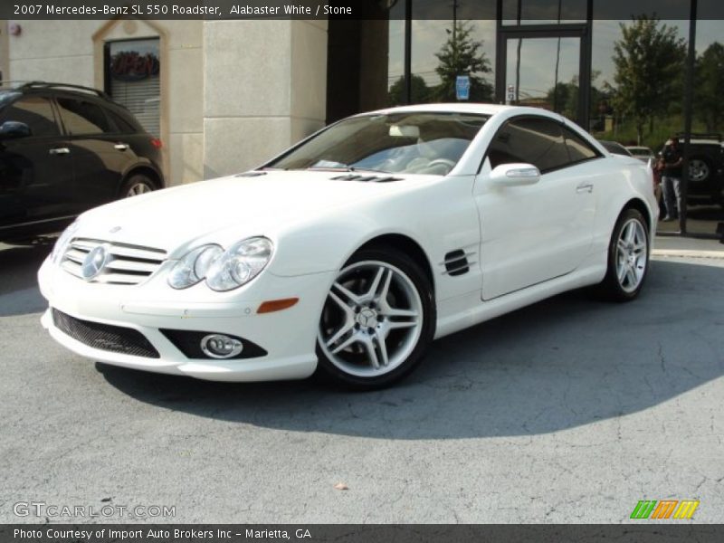 Alabaster White / Stone 2007 Mercedes-Benz SL 550 Roadster