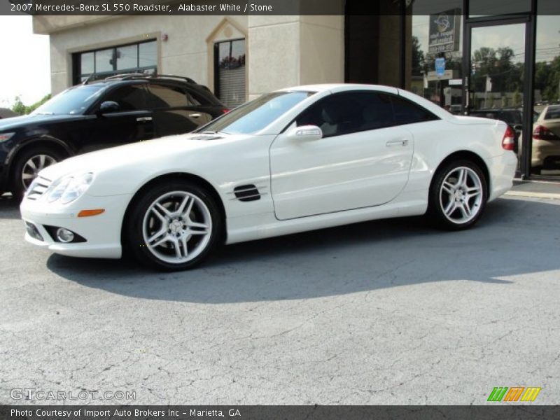 Alabaster White / Stone 2007 Mercedes-Benz SL 550 Roadster