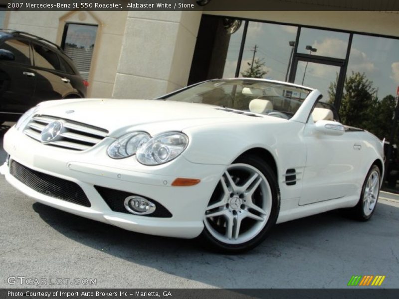 Alabaster White / Stone 2007 Mercedes-Benz SL 550 Roadster