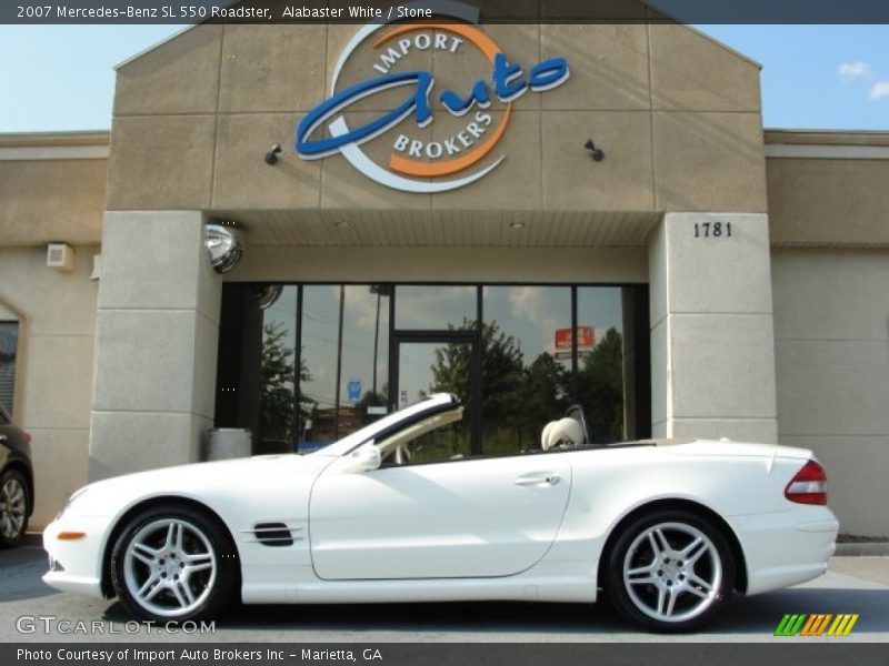 Alabaster White / Stone 2007 Mercedes-Benz SL 550 Roadster