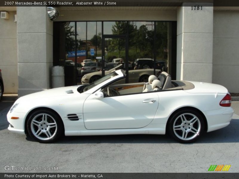 Alabaster White / Stone 2007 Mercedes-Benz SL 550 Roadster