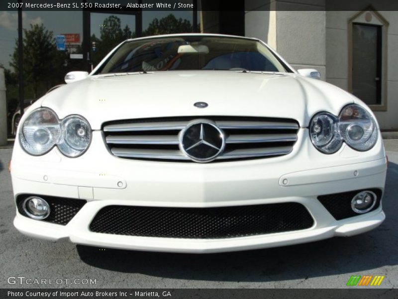 Alabaster White / Stone 2007 Mercedes-Benz SL 550 Roadster