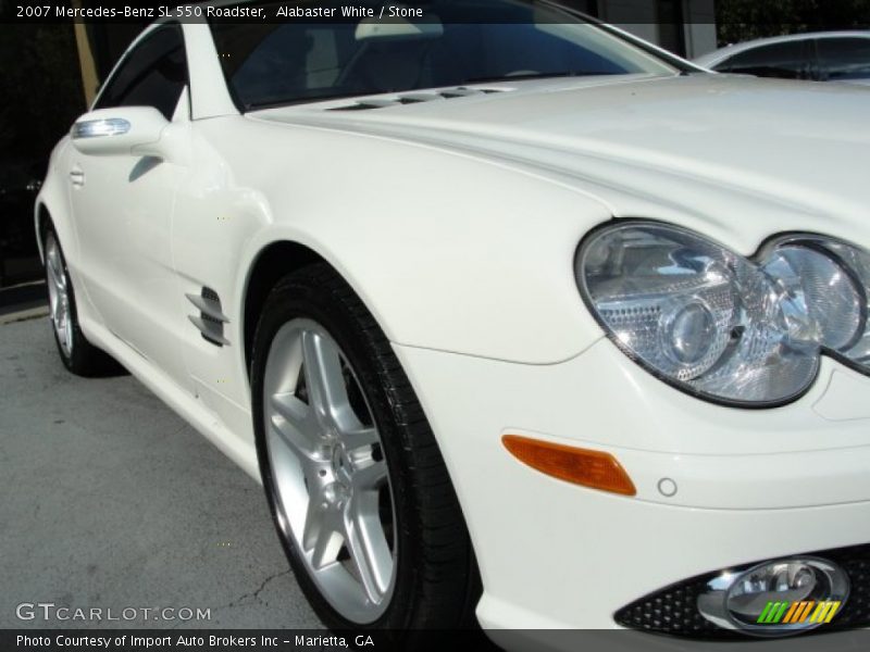 Alabaster White / Stone 2007 Mercedes-Benz SL 550 Roadster