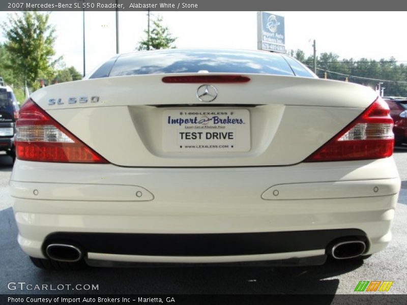 Alabaster White / Stone 2007 Mercedes-Benz SL 550 Roadster