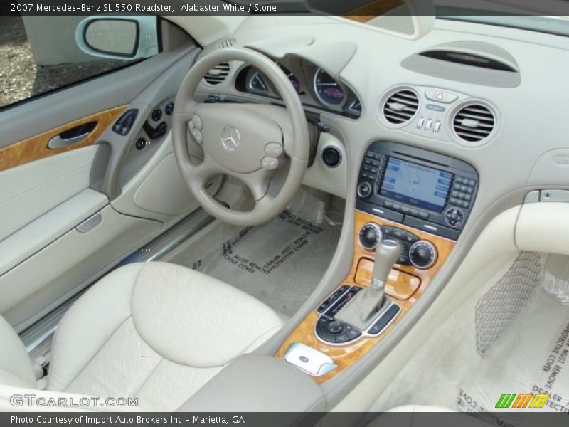 Alabaster White / Stone 2007 Mercedes-Benz SL 550 Roadster