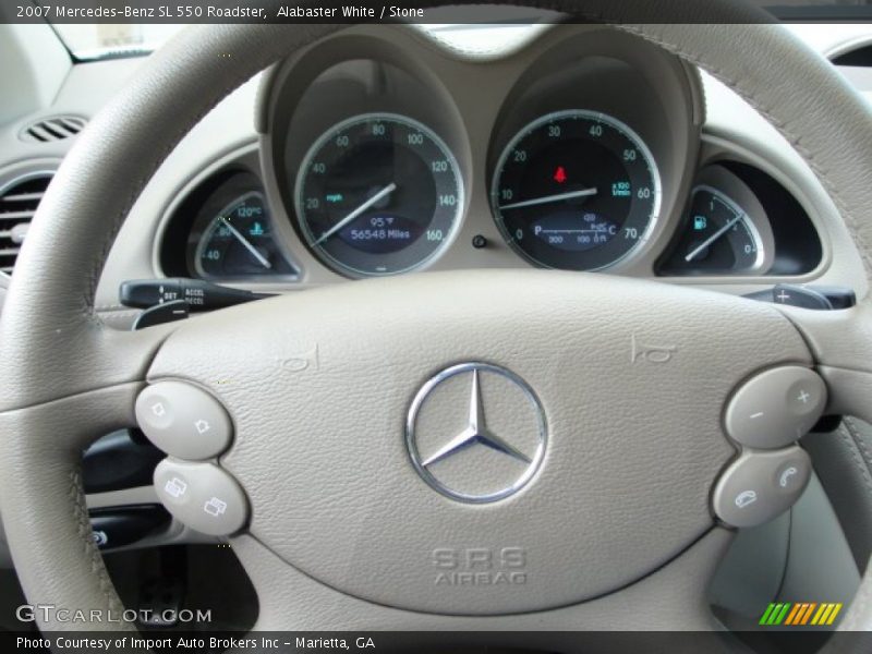 Alabaster White / Stone 2007 Mercedes-Benz SL 550 Roadster