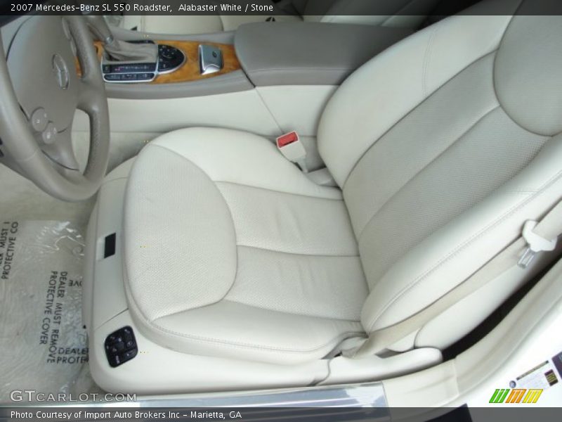 Alabaster White / Stone 2007 Mercedes-Benz SL 550 Roadster