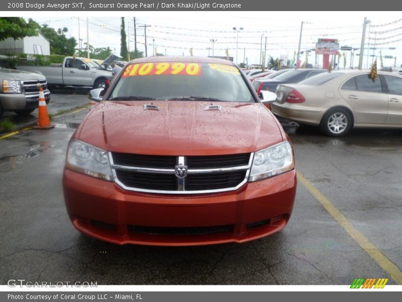 Sunburst Orange Pearl / Dark Khaki/Light Graystone 2008 Dodge Avenger SXT