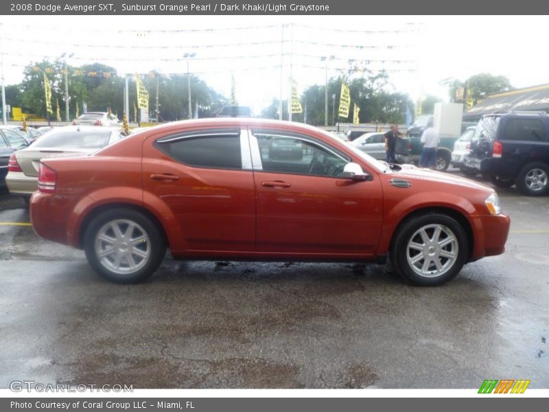 Sunburst Orange Pearl / Dark Khaki/Light Graystone 2008 Dodge Avenger SXT