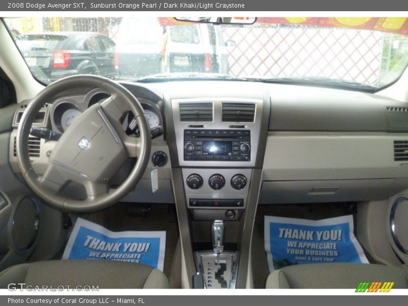 Sunburst Orange Pearl / Dark Khaki/Light Graystone 2008 Dodge Avenger SXT