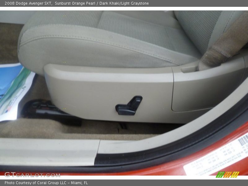 Sunburst Orange Pearl / Dark Khaki/Light Graystone 2008 Dodge Avenger SXT