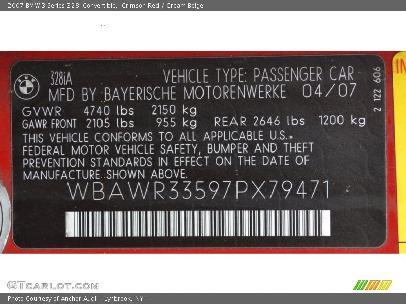 Crimson Red / Cream Beige 2007 BMW 3 Series 328i Convertible