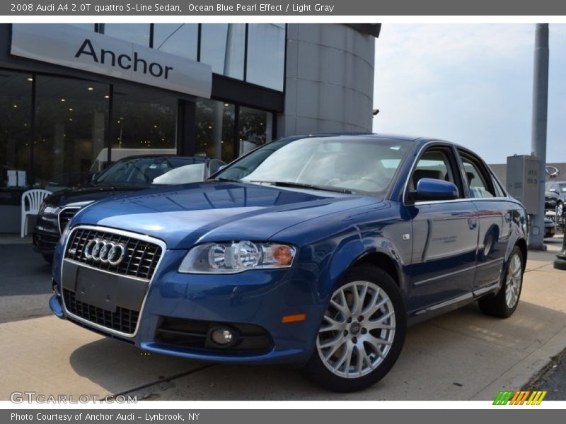 Ocean Blue Pearl Effect / Light Gray 2008 Audi A4 2.0T quattro S-Line Sedan