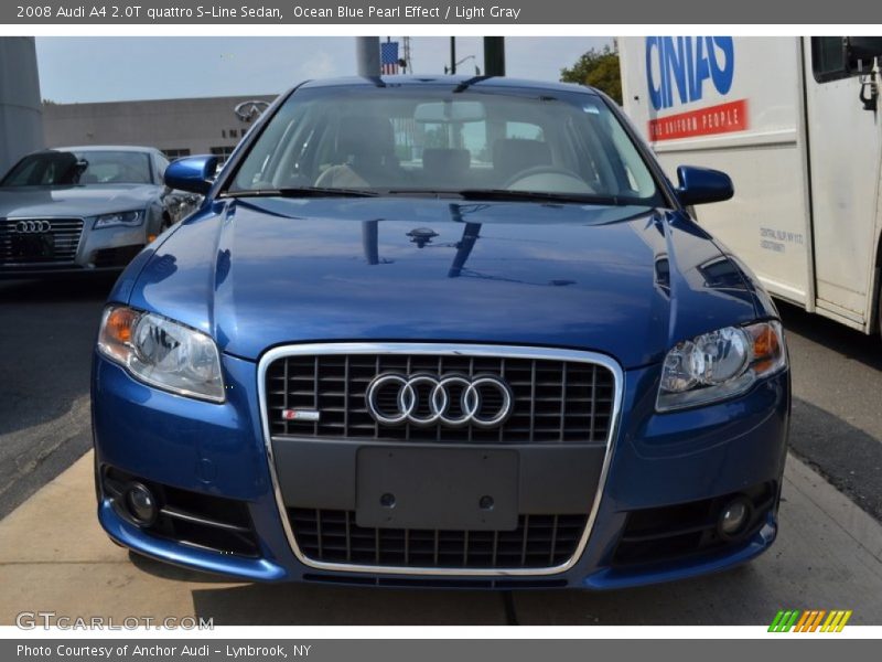 Ocean Blue Pearl Effect / Light Gray 2008 Audi A4 2.0T quattro S-Line Sedan