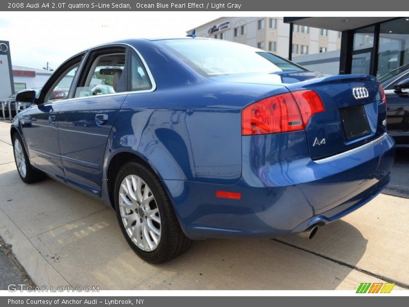 Ocean Blue Pearl Effect / Light Gray 2008 Audi A4 2.0T quattro S-Line Sedan