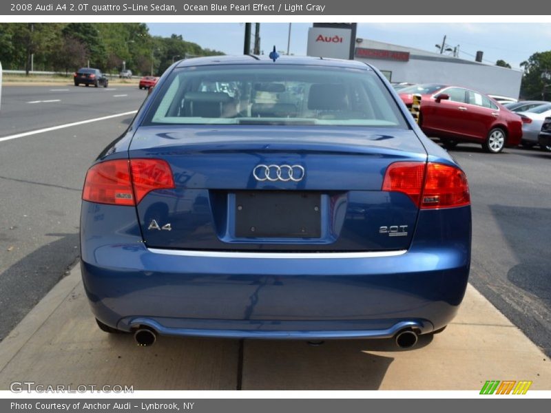 Ocean Blue Pearl Effect / Light Gray 2008 Audi A4 2.0T quattro S-Line Sedan