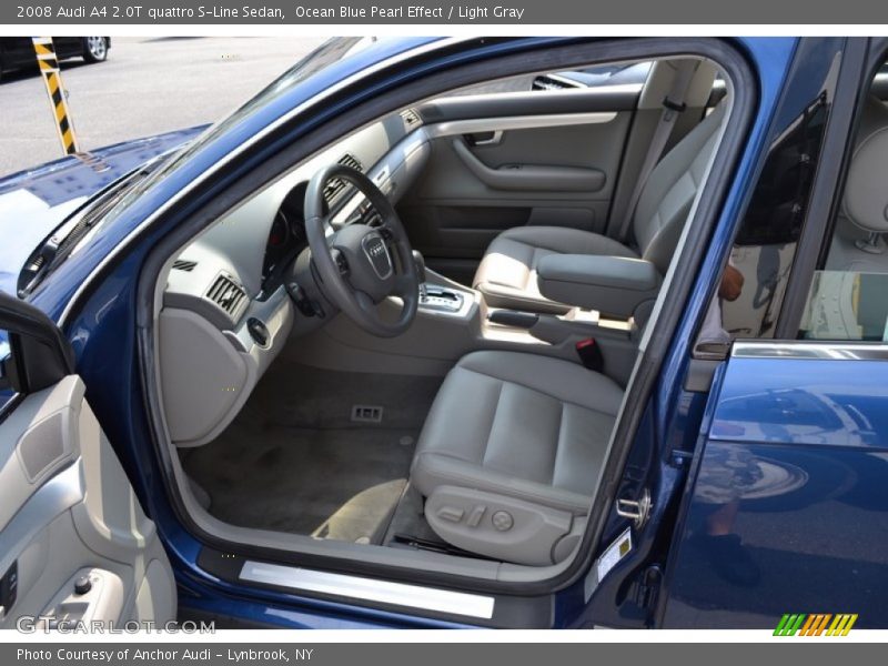 Ocean Blue Pearl Effect / Light Gray 2008 Audi A4 2.0T quattro S-Line Sedan