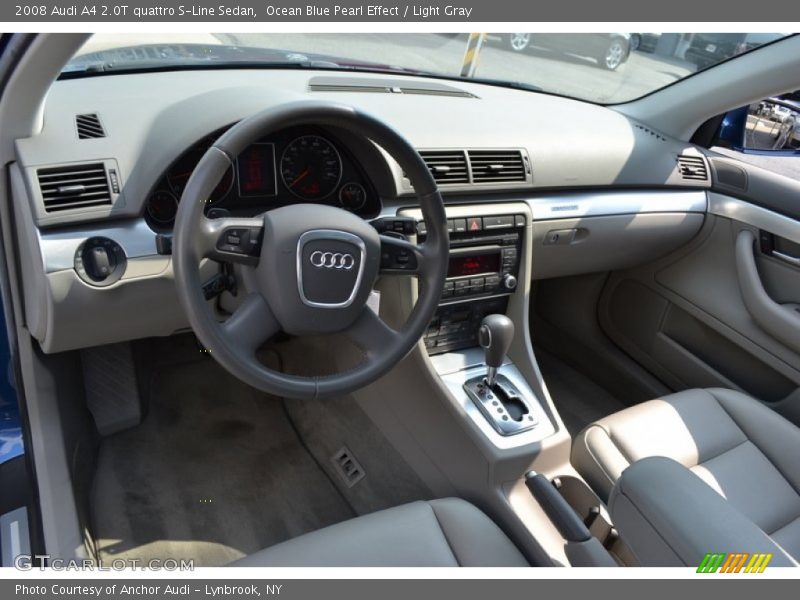 Ocean Blue Pearl Effect / Light Gray 2008 Audi A4 2.0T quattro S-Line Sedan