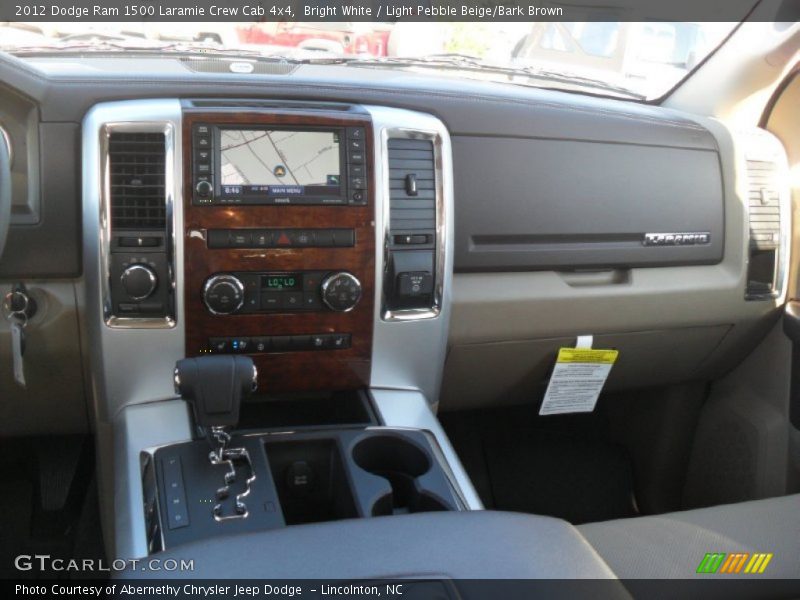 Bright White / Light Pebble Beige/Bark Brown 2012 Dodge Ram 1500 Laramie Crew Cab 4x4