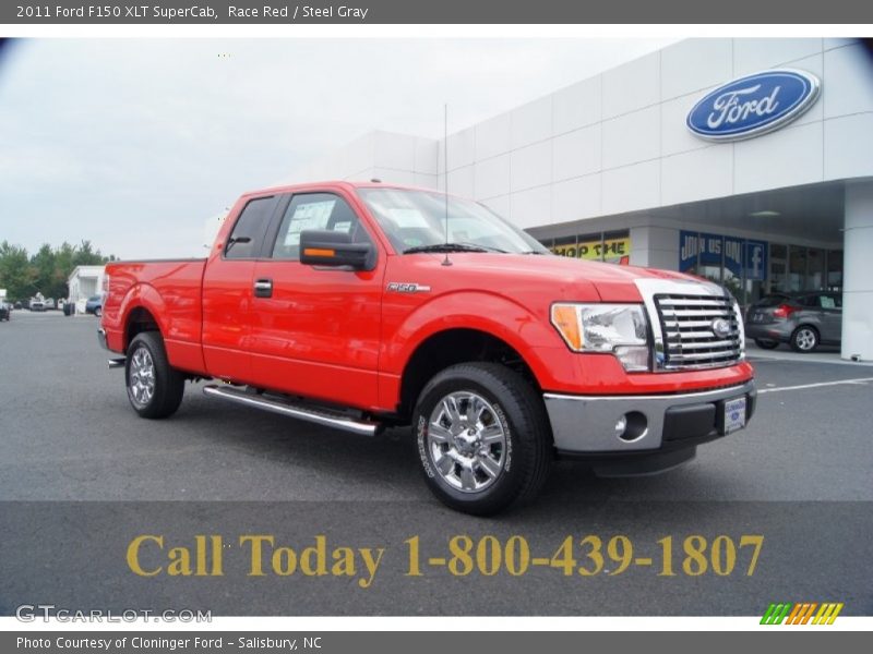 Race Red / Steel Gray 2011 Ford F150 XLT SuperCab