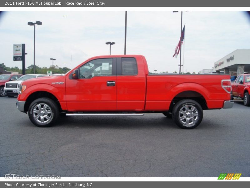 Race Red / Steel Gray 2011 Ford F150 XLT SuperCab